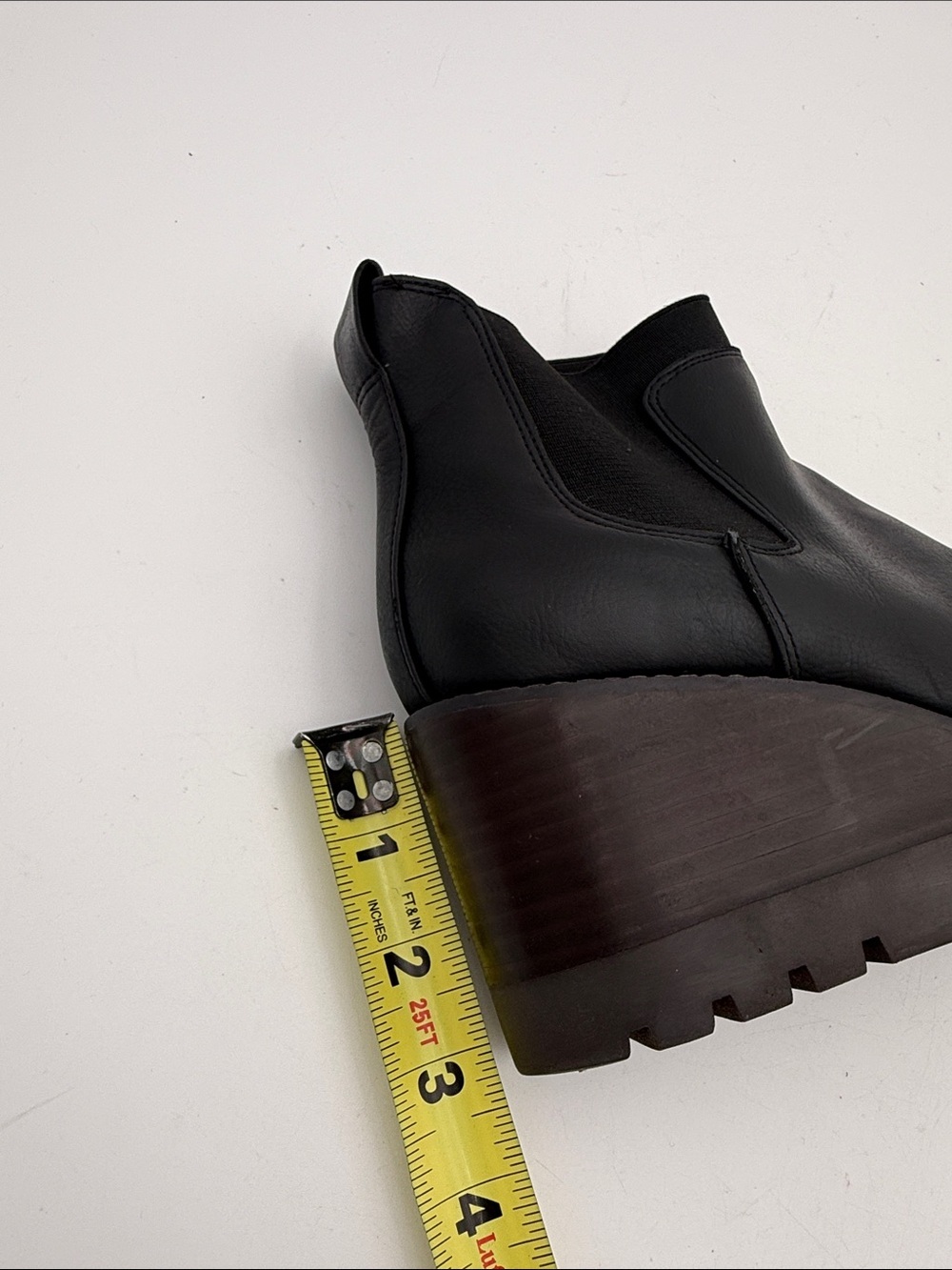 Crown Vintage Black Wedge Chelsea Ankle Boots women 7w casual office Y2K - Picture 12 of 14